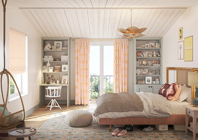 Little Bear, Peach Sorbet - Made to Measure Curtains - Image 14